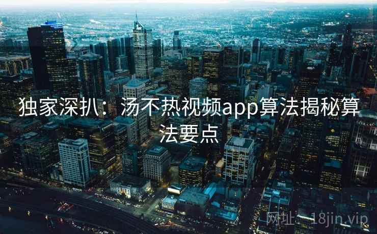 独家深扒：汤不热视频app算法揭秘算法要点
